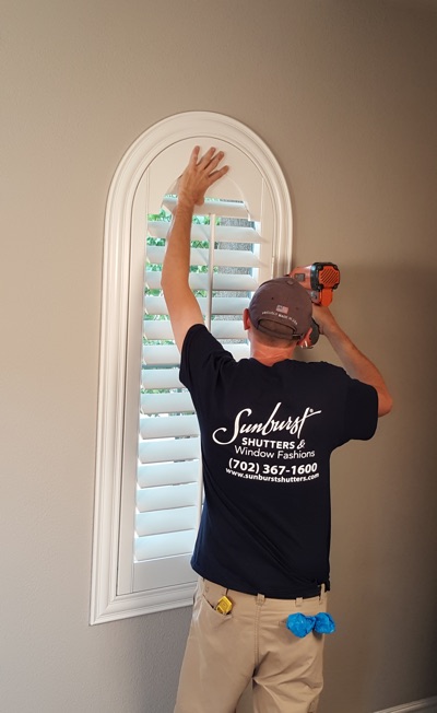 Shutter install in Indianapolis bedroom